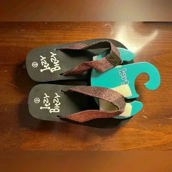 Toddler Size 9 Brown Sparkie Itzy Bitzy Flip-Flops - Picture 5 of 6